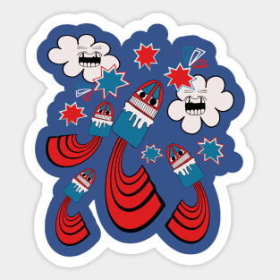 Firecracker Rockets Pop Sticker